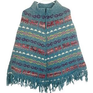 Bolivian Imports By Lucy Knit Ecuadorian Poncho Woman's Size XS-Small